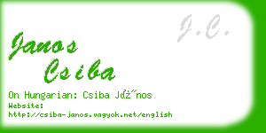 janos csiba business card